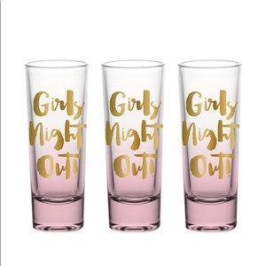 6 Girls Night Out Pink & Gold Shot Glasses